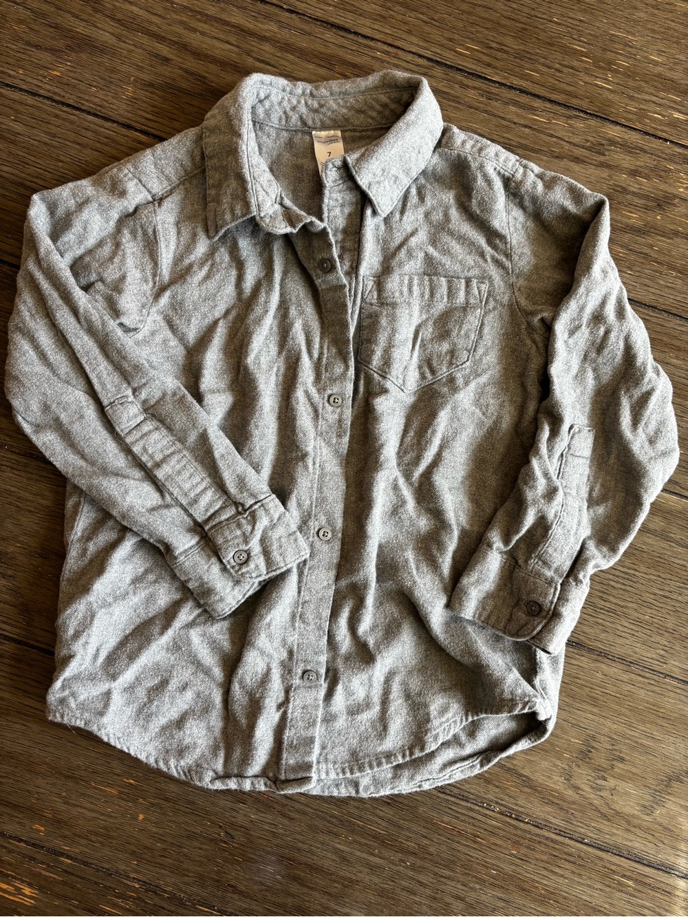 Boys Long-Sleeve Button-Up Shirt in Heather Gray Carters